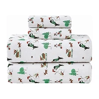 Truly Soft Holiday Dogs Flannel Sheet Set