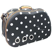 The Pet Life Fashion Dotted Venta-Shell Perforated Collapsible Military Grade Designer Pet Carrier