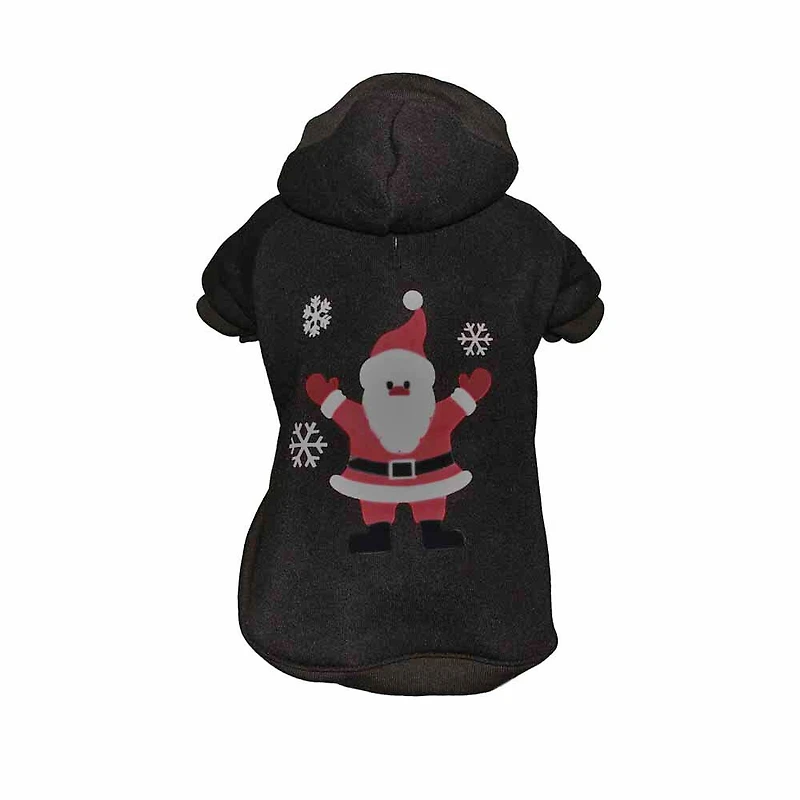 The Pet Life LED Lighting Juggling Santa Hooded Sweater Costume