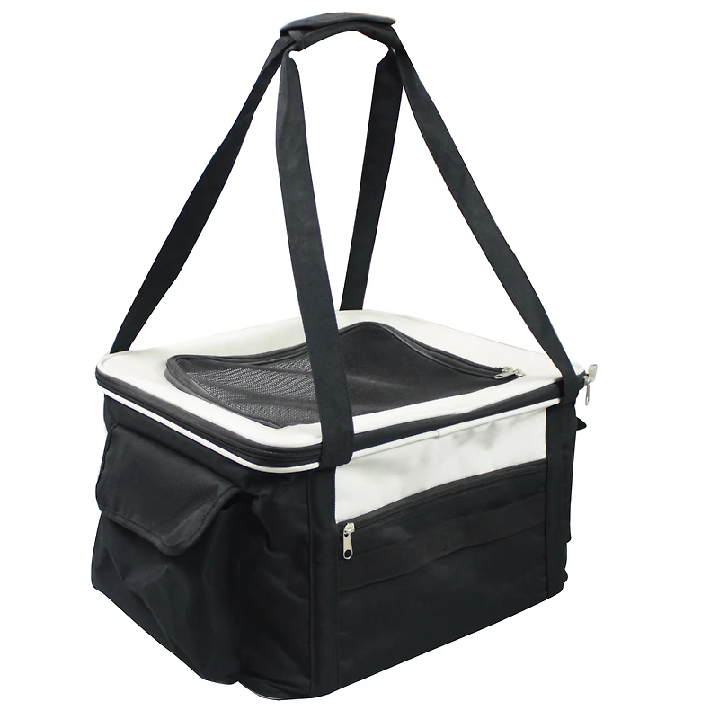 The Pet Life Lightweight Collapsible Safety Travel Wire Folding Pet Car Seat Carrier