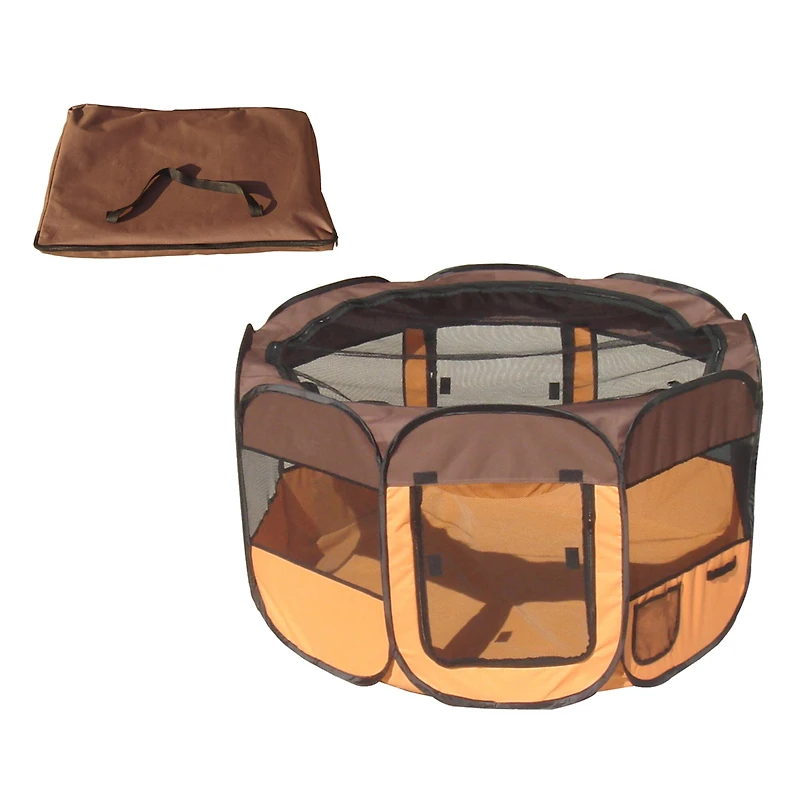 The Pet Life All-Terrain' Lightweight Easy FoldingWire-Framed Collapsible Travel Playpen