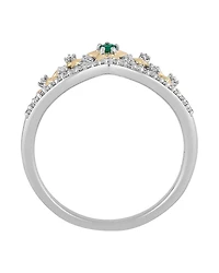 Enchanted Disney Fine Jewelry Lab Created Emerald and 1/10 CT. T.W. Diamond Tinker Bell Ring in 14K Gold Over Silver and Sterling Silver