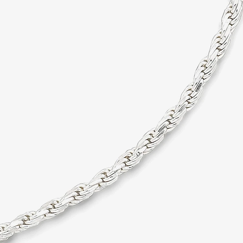 Made in Italy Unisex Adult Sterling Silver 24 Inch Rope Chain Necklace