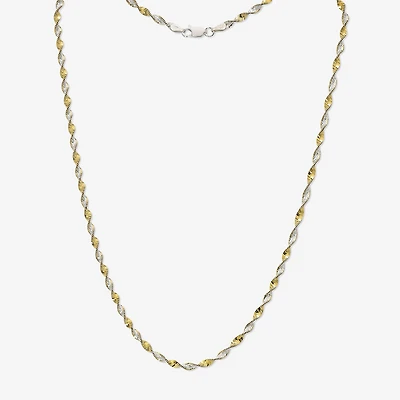 Made in Italy Womens 24K Gold Over Silver Sterling Silver Inch Singapore Chain Necklace