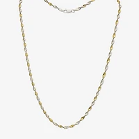 Made in Italy Womens 24K Gold Over Silver Sterling Silver Inch Singapore Chain Necklace