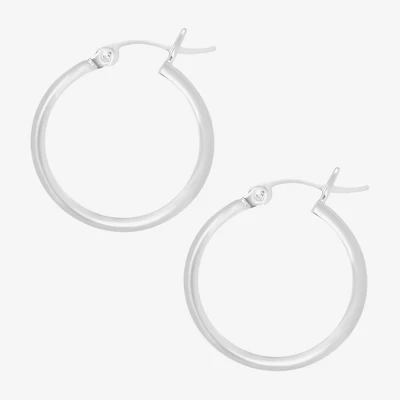 Silver Treasures Sterling Silver Hoop Earrings