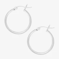Silver Treasures Sterling Silver Hoop Earrings