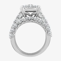 Round 4 CT.T.W. Natural Diamond Side Stone Bridal Set in 10K or 14K White Gold