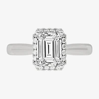 (H-I / Si1-Si2) Womens 2 1/4 CT. T.W. Lab Grown White Diamond 10K Gold Halo Engagement Ring