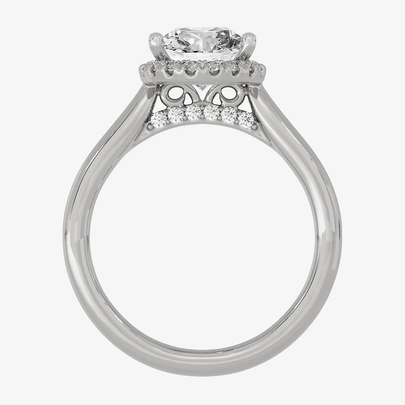 (H-I / Si1-Si2) Womens 2 1/4 CT. T.W. Lab Grown White Diamond 10K Gold Pear Halo Engagement Ring
