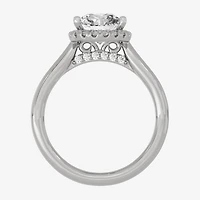 (H-I / Si1-Si2) Womens 2 1/4 CT. T.W. Lab Grown White Diamond 10K Gold Pear Halo Engagement Ring