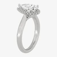 (H-I / Si1-Si2) Womens 2 1/4 CT. T.W. Lab Grown White Diamond 10K Gold Pear Halo Engagement Ring