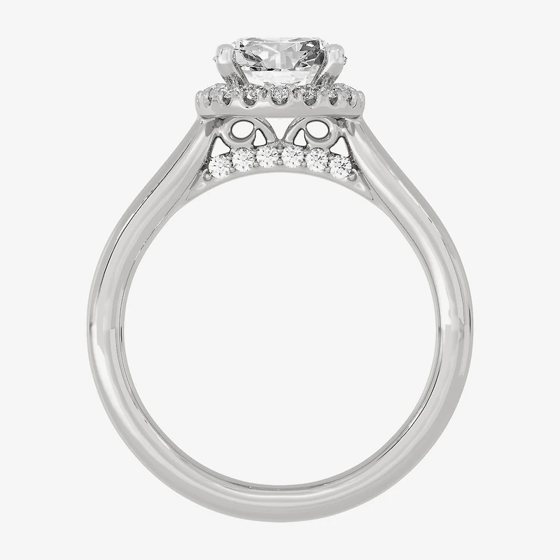 (H-I / Si1-Si2) Womens 2 1/4 CT. T.W. Lab Grown White Diamond 10K Gold Oval Halo Engagement Ring