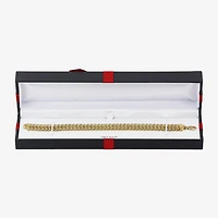 Womens 10K Gold Hollow Link Chain Bracelet