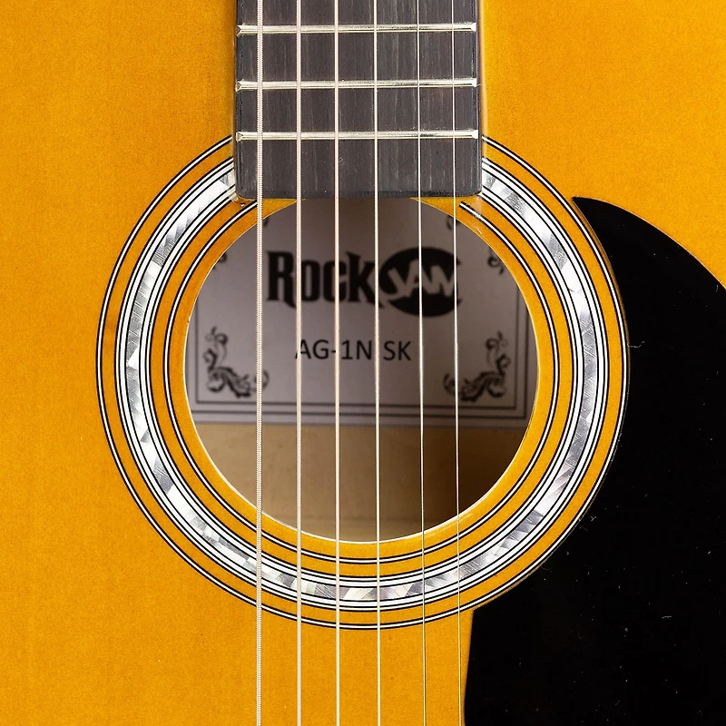 Rockjam Acoustic Guitar Kit With Carrying Case Dark Beige