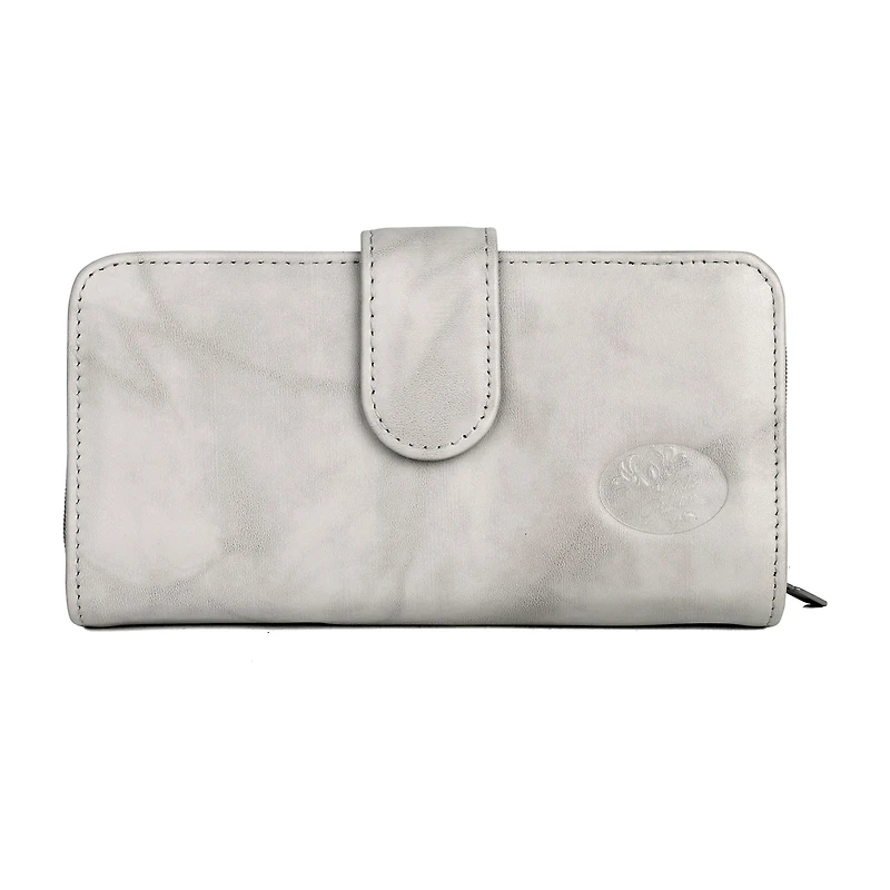 Julia Buxton Heiress Leather Checkbook Womens Rfid Blocking Checkbook Wallet