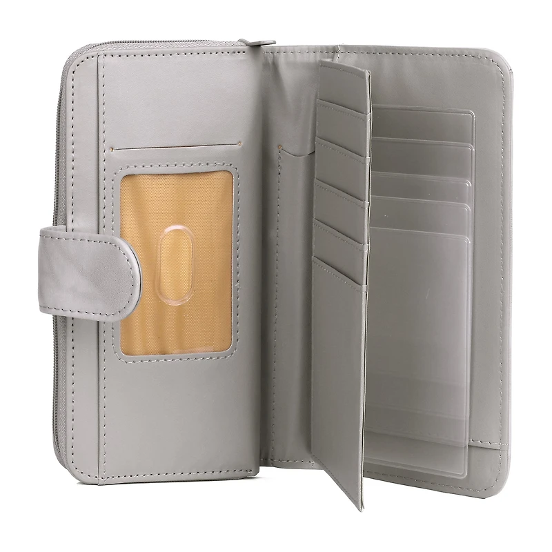 Julia Buxton Heiress Leather Checkbook Womens Rfid Blocking Checkbook Wallet