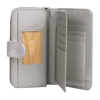 Julia Buxton Heiress Leather Checkbook Womens Rfid Blocking Checkbook Wallet