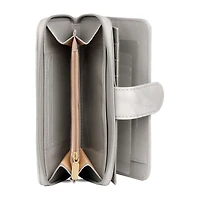 Julia Buxton Heiress Leather Checkbook Womens Rfid Blocking Checkbook Wallet