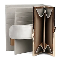 Julia Buxton Heiress Leather Double Cardex Womens RFID Blocking Bifold Wallet
