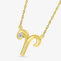 Unisex Adult Diamond Accent Natural White Diamond 10K Gold 17 1/ Inch Pendant Necklace
