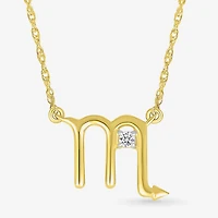 Womens Diamond Accent Natural White Diamond 10K Gold / Inch Pendant Necklace
