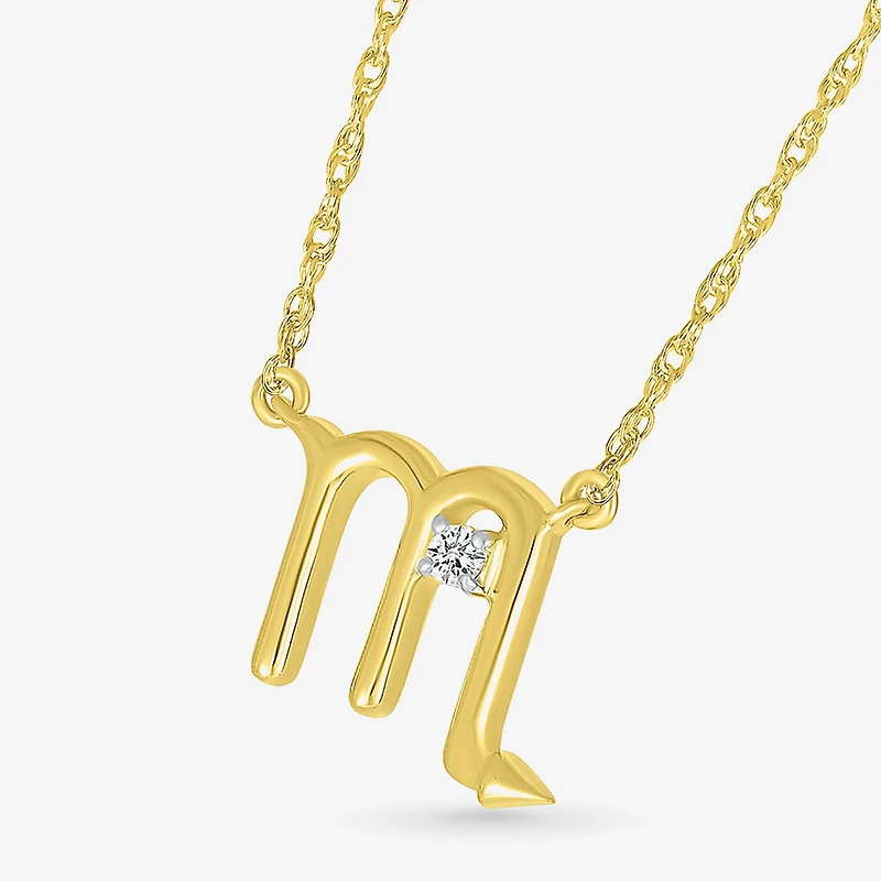 Womens Diamond Accent Natural White Diamond 10K Gold / Inch Pendant Necklace