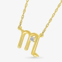 Womens Diamond Accent Natural White Diamond 10K Gold / Inch Pendant Necklace