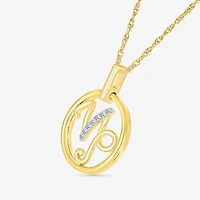 Womens Diamond Accent Natural White Diamond 14K Gold 18 Inch Pendant Necklace