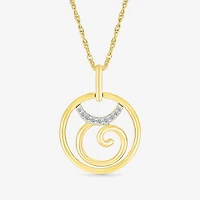 Womens Diamond Accent Natural White Diamond 14K Gold 18 Inch Pendant Necklace
