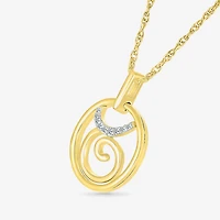 Womens Diamond Accent Natural White Diamond 14K Gold 18 Inch Pendant Necklace