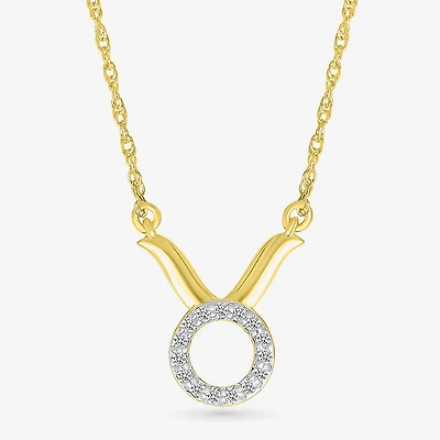 Womens Diamond Accent Natural White Diamond 10K Gold 17 1/2 Inch Pendant Necklace