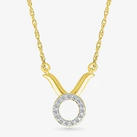 Womens Diamond Accent Natural White Diamond 10K Gold 17 1/2 Inch Pendant Necklace