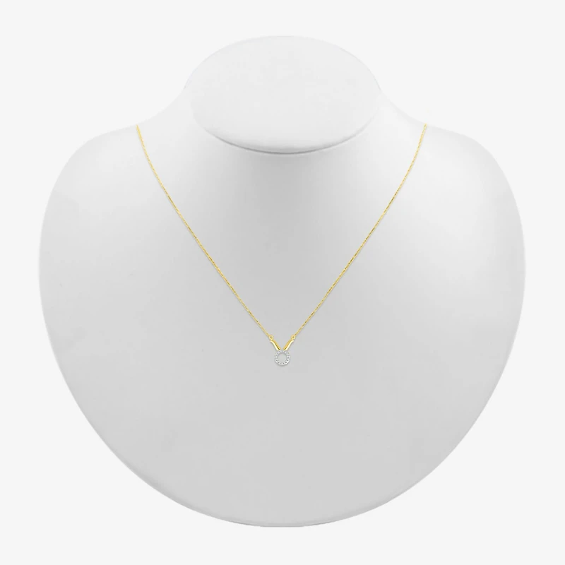 Womens Diamond Accent Natural White Diamond 10K Gold 17 1/2 Inch Pendant Necklace