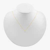 Womens Diamond Accent Natural White Diamond 10K Gold 17 1/2 Inch Pendant Necklace