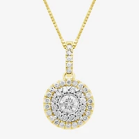(H / I1) Diamond Blossom Womens 1 CT. T.W. Lab Grown White Diamond 10K White or Yellow Gold Round Pendant Necklace