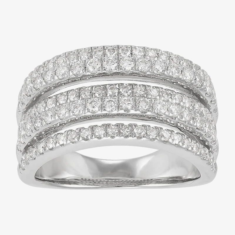 (H-I / I1) Womens 1 CT. T.W. Lab Grown White Diamond Sterling Silver Anniversary Band