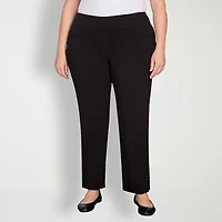 Hearts Of Palm Womens Plus Straight Mid Rise Pull-On Pant
