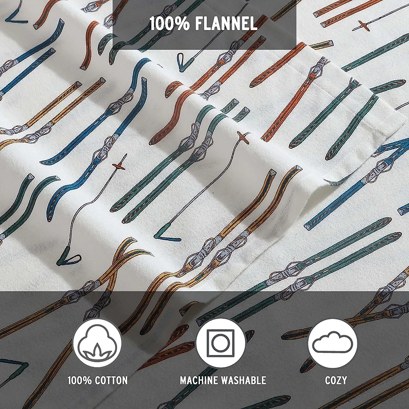 Eddie Bauer Ski Line Cotton Flannel Deep Pocket Sheet Set