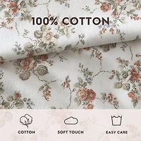 Laura Ashley Le Fleur Cotton Flannel Deep Pocket Sheet Set