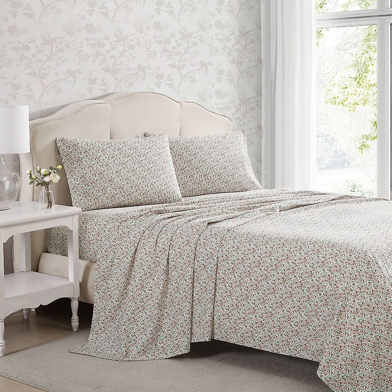 Laura Ashley Emogene Cotton Percale Deep Pocket Sheet Set