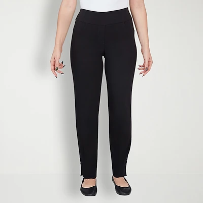 Hearts Of Palm Womens Straight Mid Rise Pull-On Pant