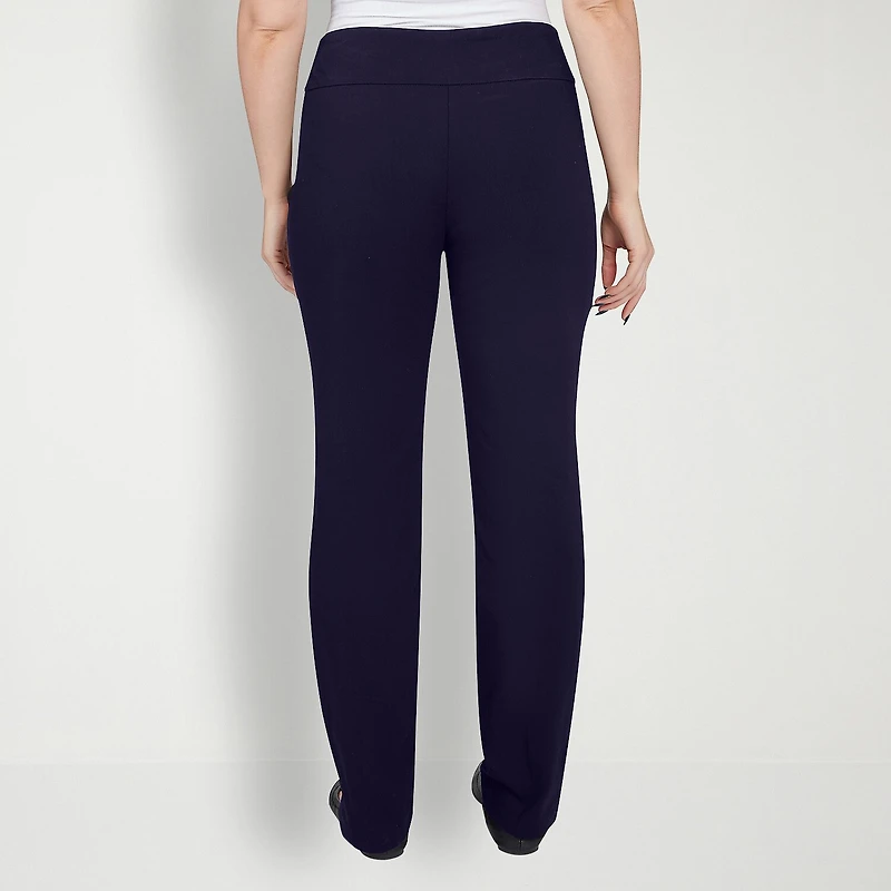 Hearts Of Palm Womens Straight Mid Rise Pull-On Pant