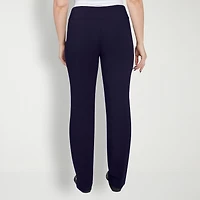 Hearts Of Palm Womens Straight Mid Rise Pull-On Pant