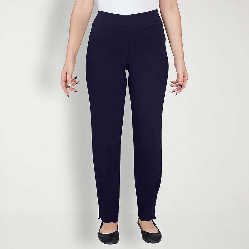 Hearts Of Palm Womens Straight Mid Rise Pull-On Pant