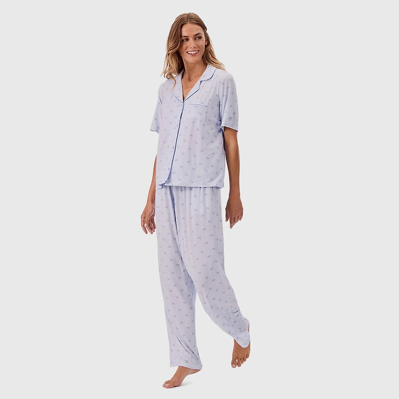 Martha Stewart Womens Short Sleeve 2-pc. Pajama Set