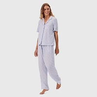 Martha Stewart Womens Short Sleeve 2-pc. Pajama Set