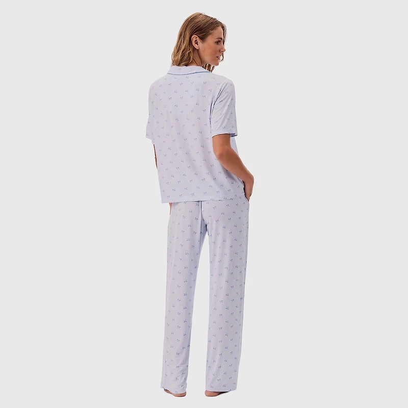 Martha Stewart Womens Short Sleeve 2-pc. Pajama Set