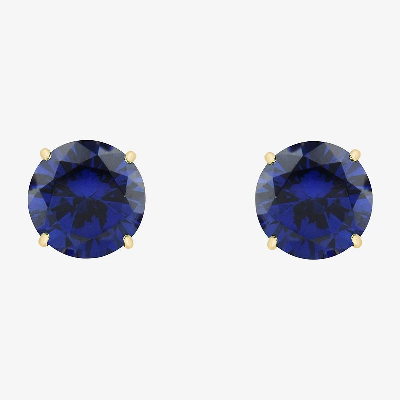 Gemstone 10K Gold 4mm Round Stud Earrings