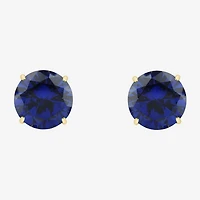Gemstone 10K Gold 4mm Round Stud Earrings